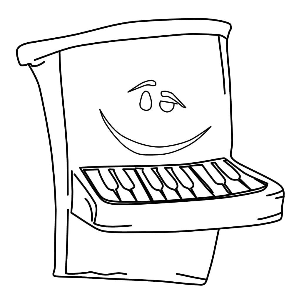 The Notekins Piano coloring page