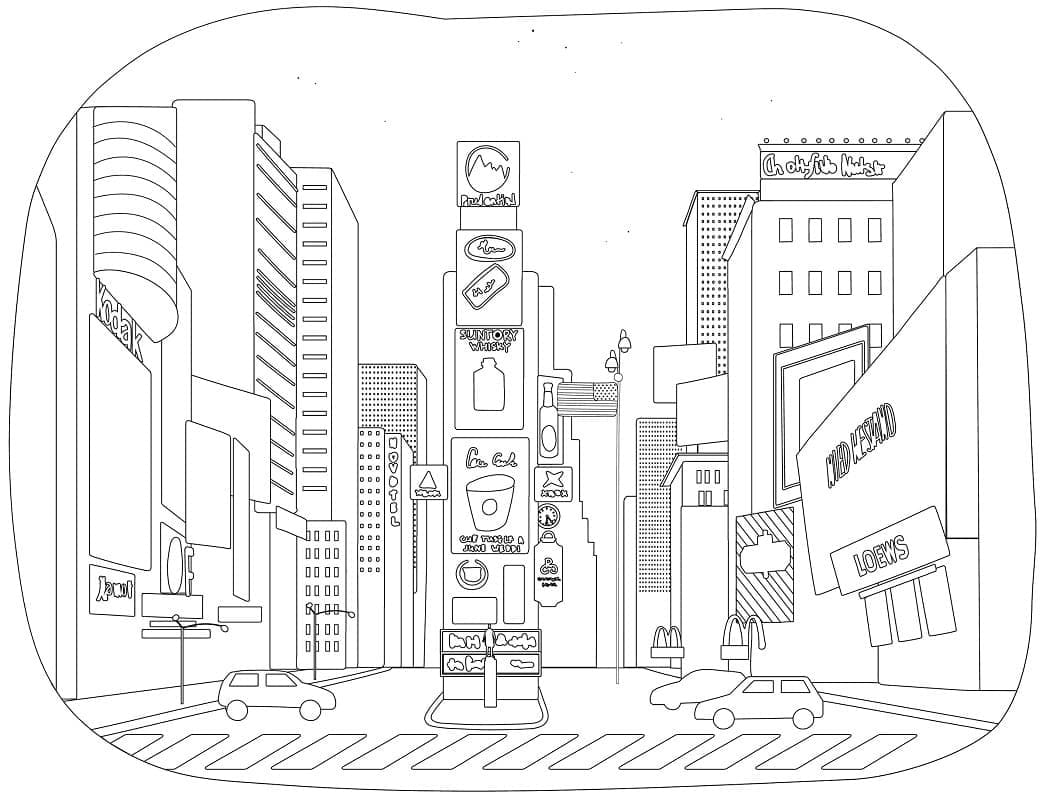 Times Square In New York Coloring Page Download Print Or Color