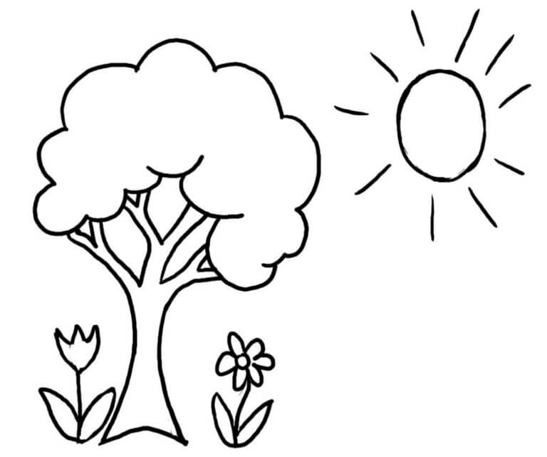 Tree Under The Sun coloring page