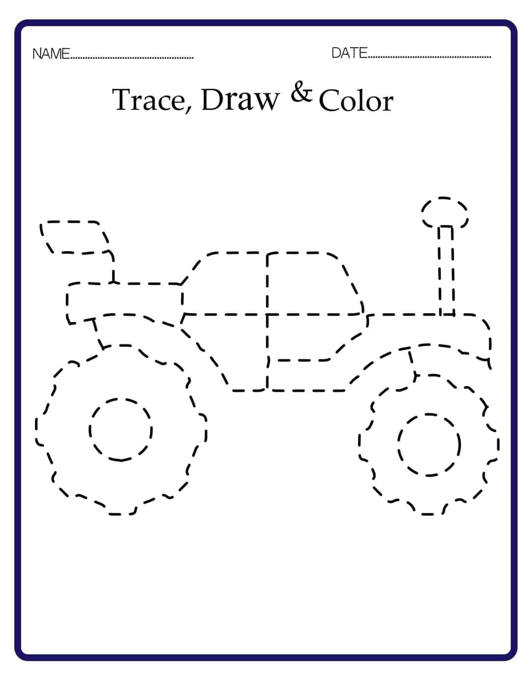 Monster Truck Tracing - sheet 2