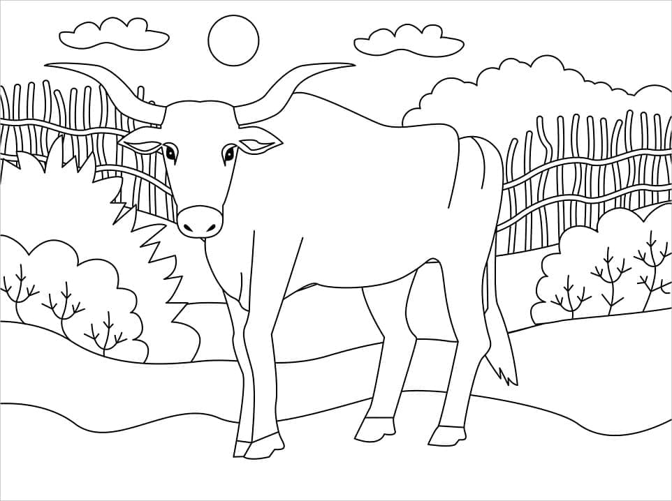 Very Easy Ox coloring page