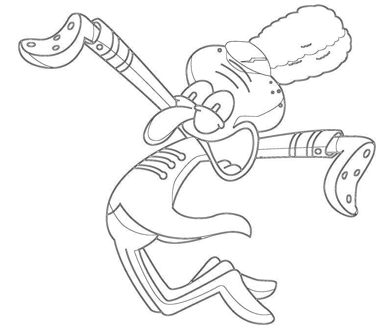 Very Happy Squidward coloring page