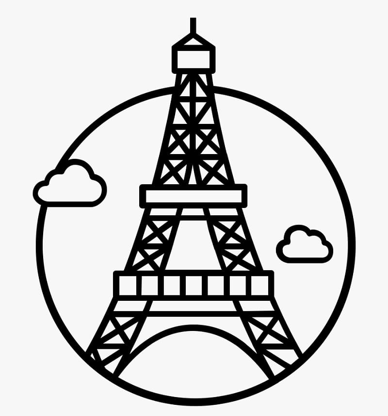 Very Simple Eiffel Tower coloring page