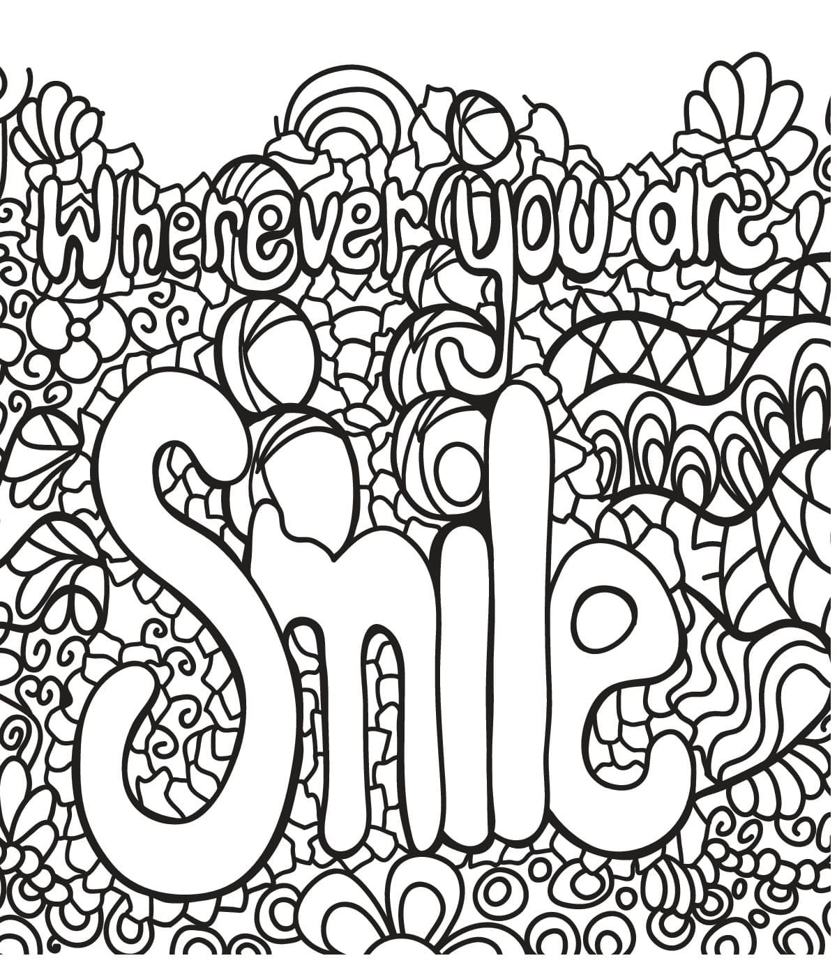 Whatever You Are, Smile Quote coloring page