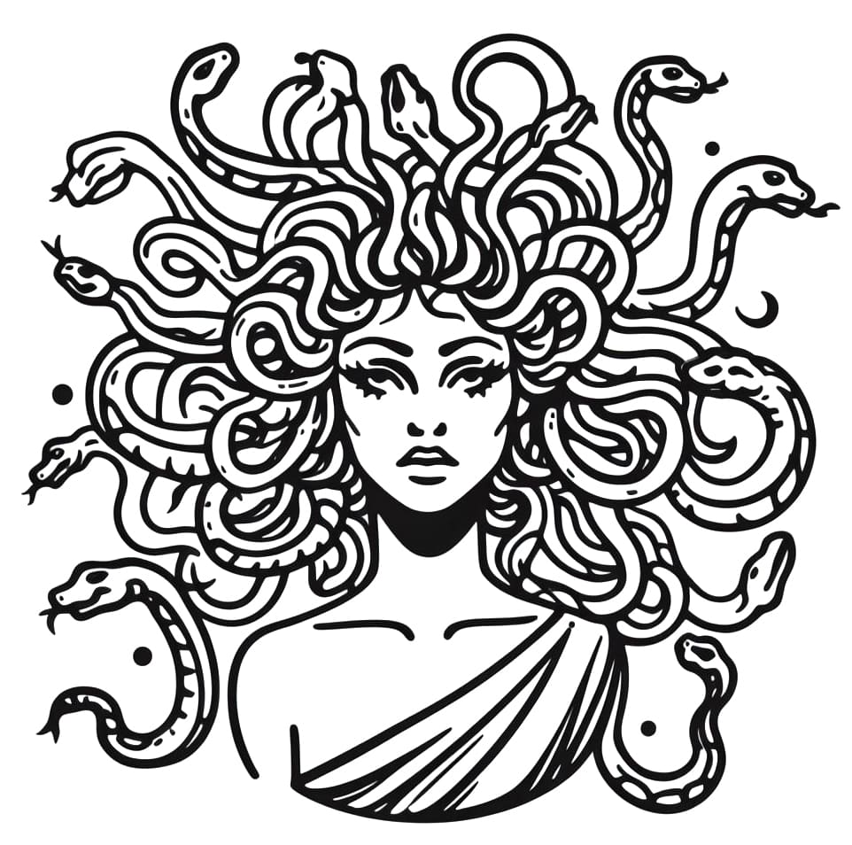 Wonderful Medusa coloring page - Download, Print or Color Online for Free