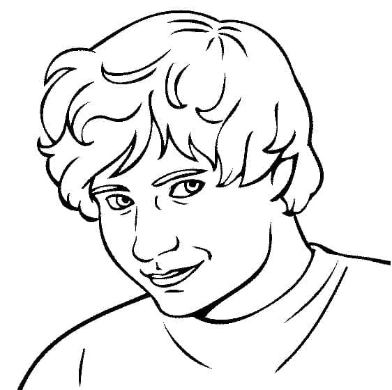 Young Ed Sheeran coloring page