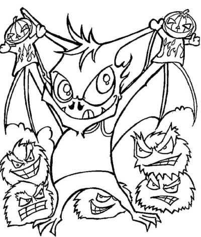 A Dangerous Bat Can Turn Into a Vampire coloring page