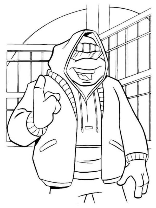 A Ninja Turtle Disguised as a Regular Guy coloring page