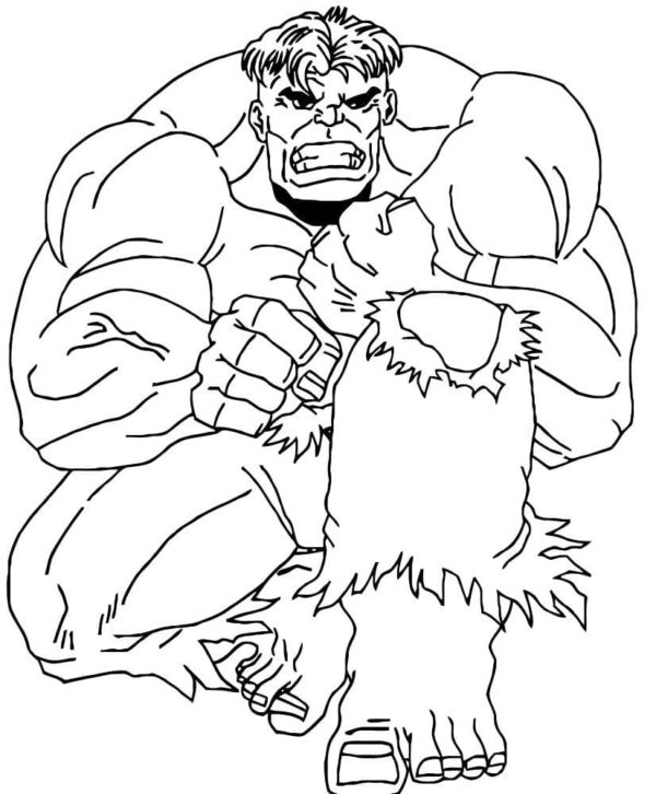 Angry Hulk coloring page