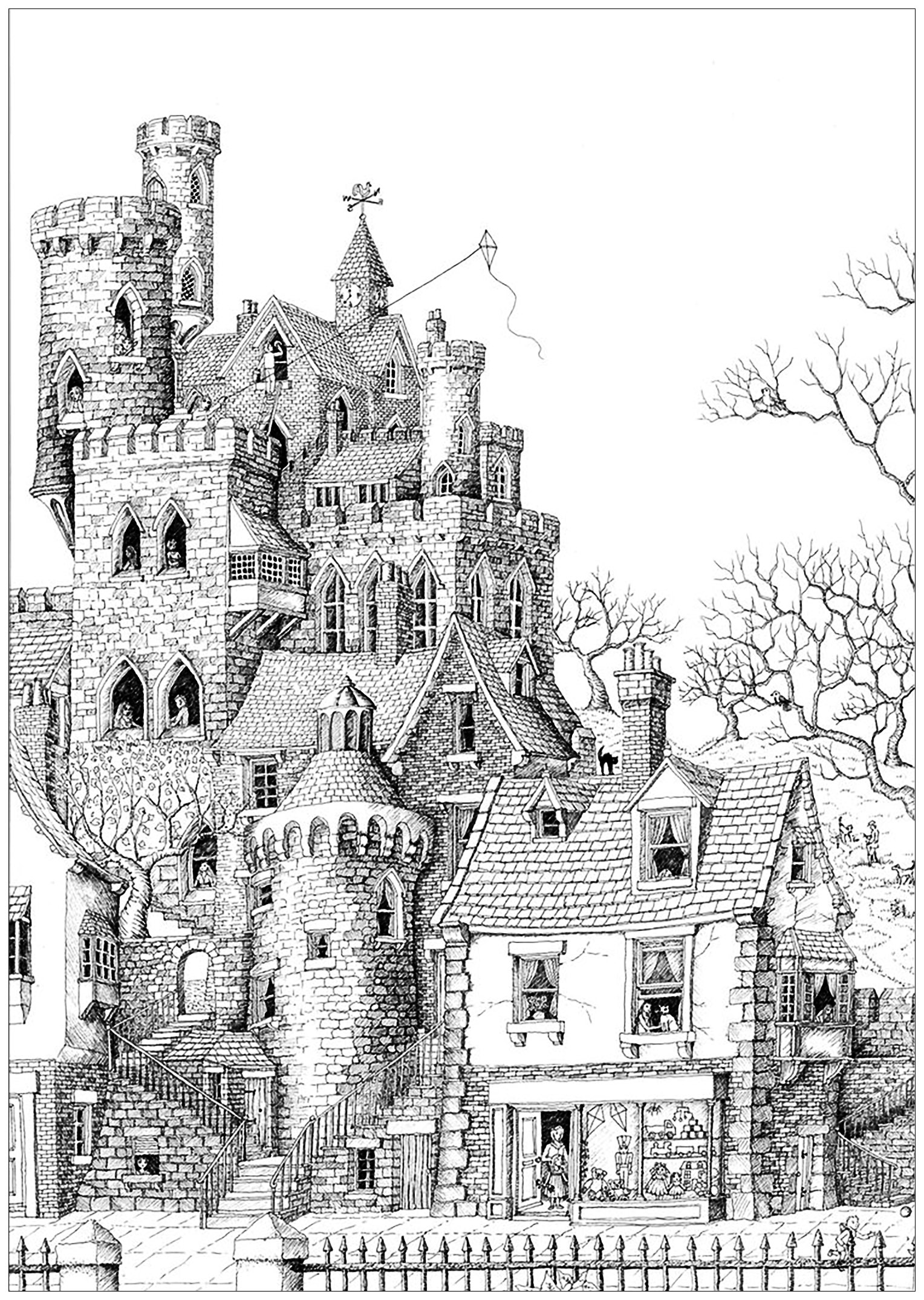 Awesome Village coloring page