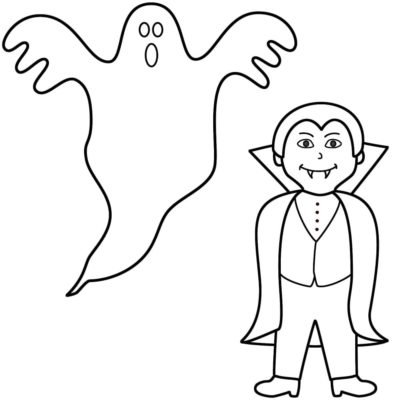 Basic Vampire And Ghost coloring page