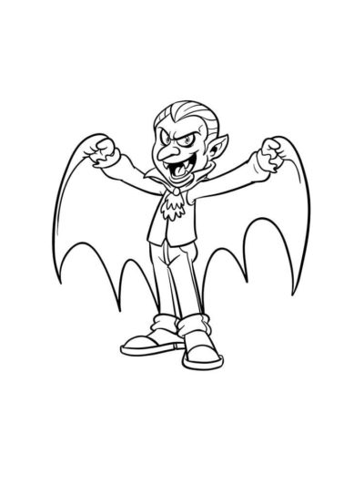 Big Wings of a Toothy Vampire coloring page