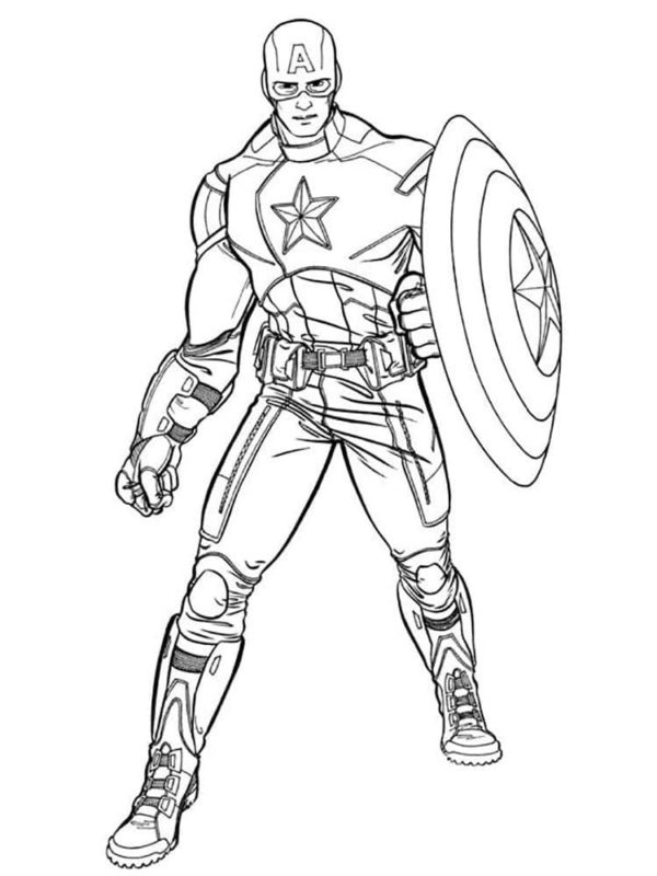 Captain America Possesses Superhuman Strength coloring page