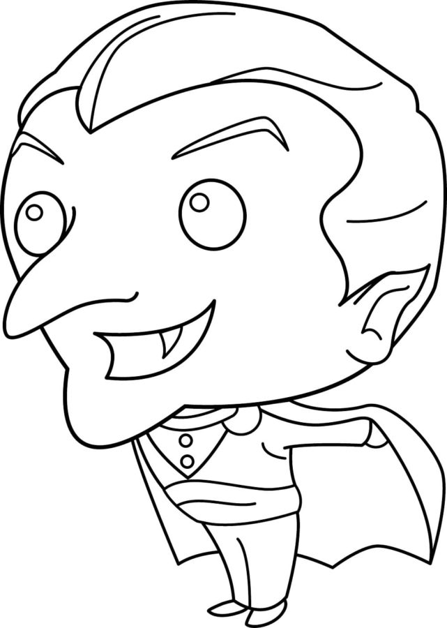 Cartoon Vampire With Sharp Fangs coloring page