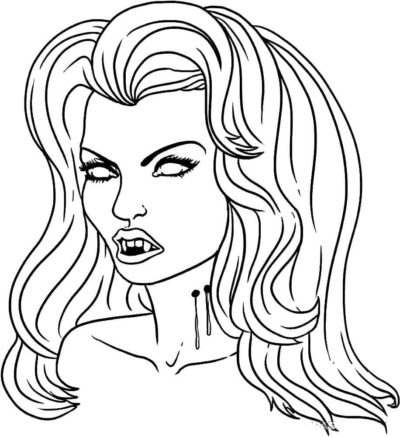 Charming Beauty With a Bitten Neck coloring page