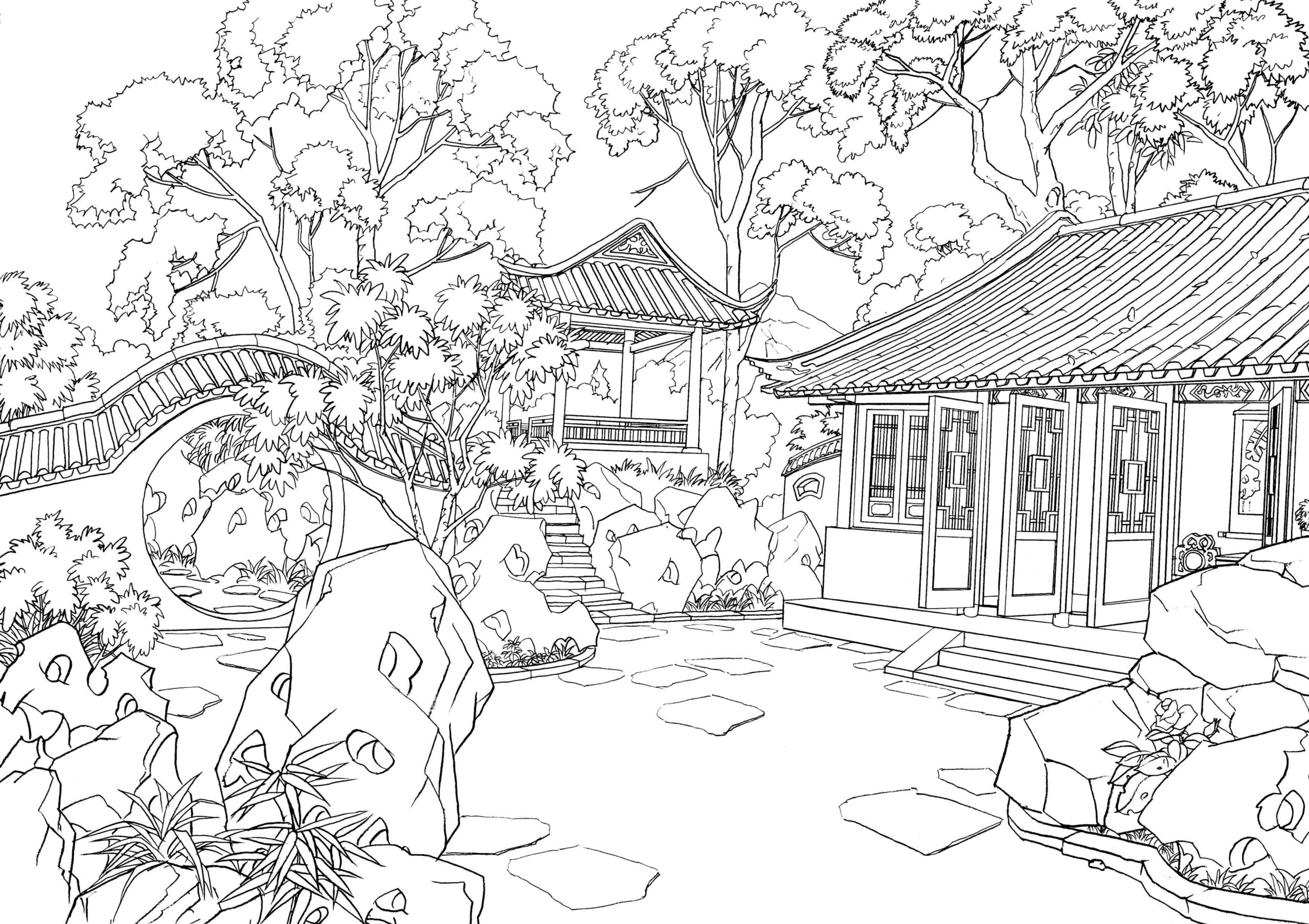 Country House in The Woods coloring page