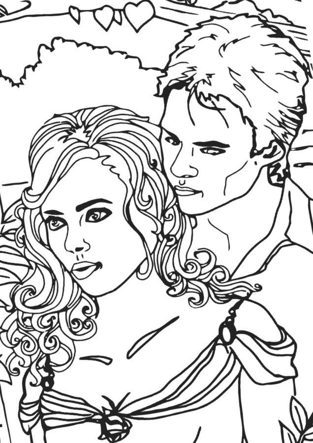 Couple Vampire coloring page