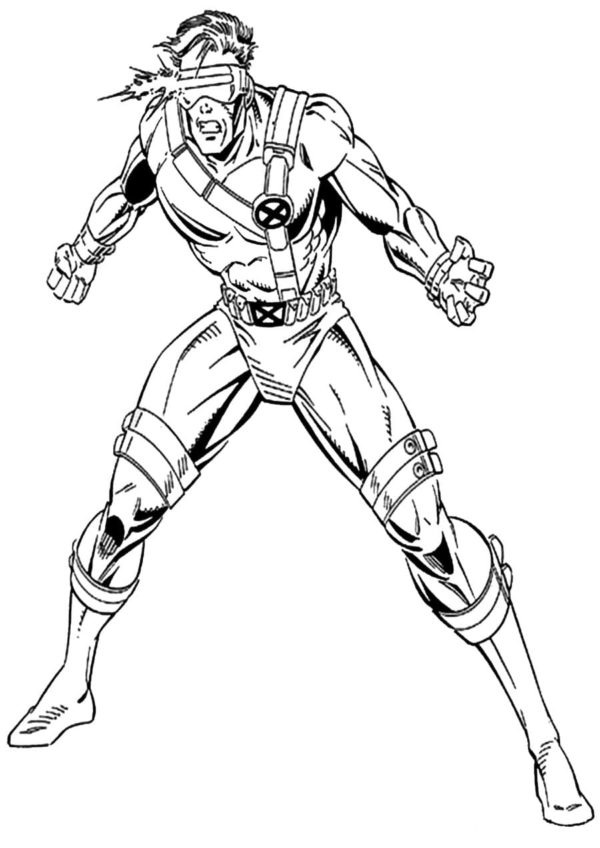 Cyclops Emits Rays of Force From the Eyes coloring page