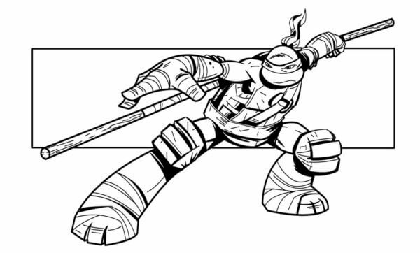 Donatello Masterfully Handles The Pole coloring page