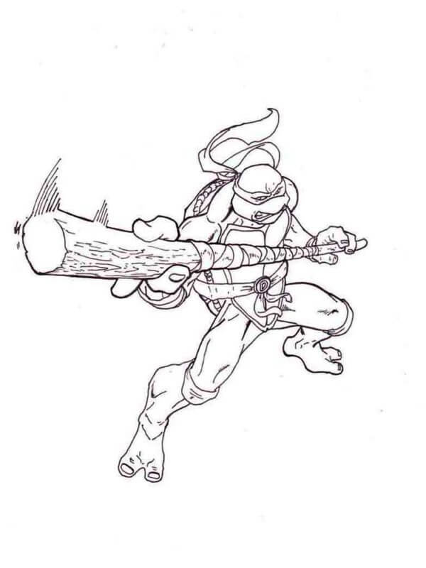 Donatello in a Hot Fight coloring page