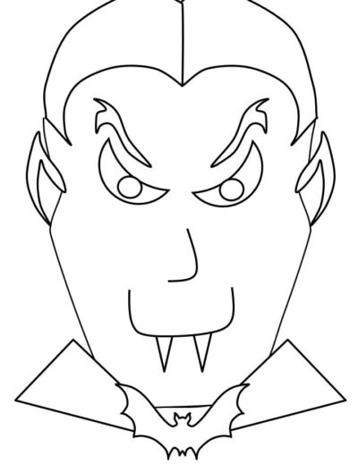 Face of Bat Vampire coloring page