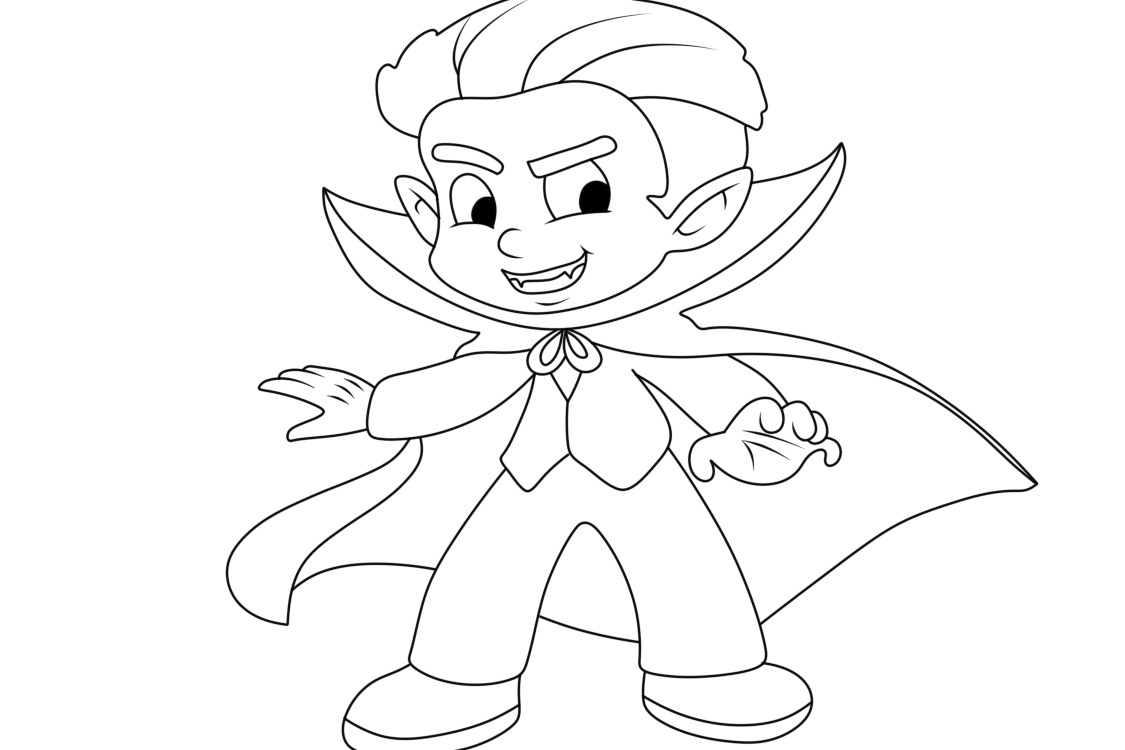 Fun Little Vampire coloring page