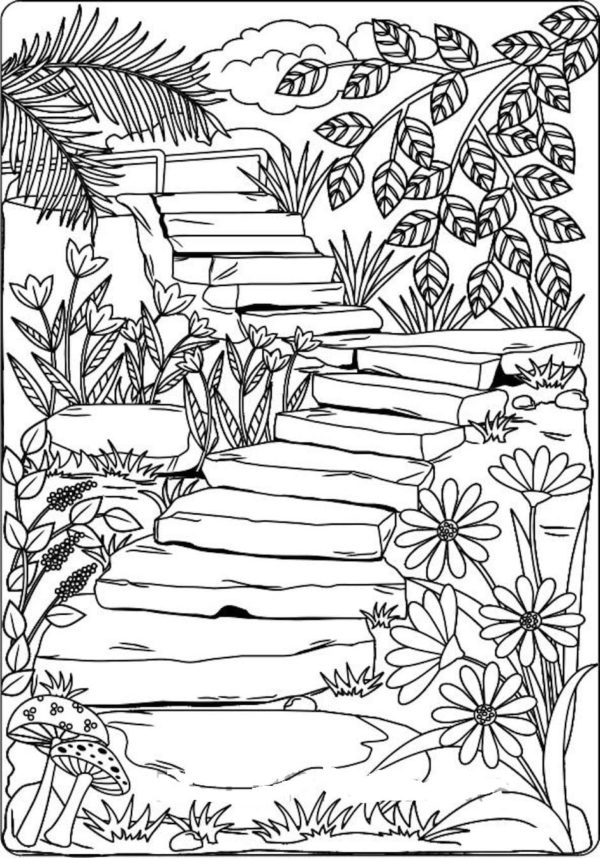 Ladder to The Sea coloring page