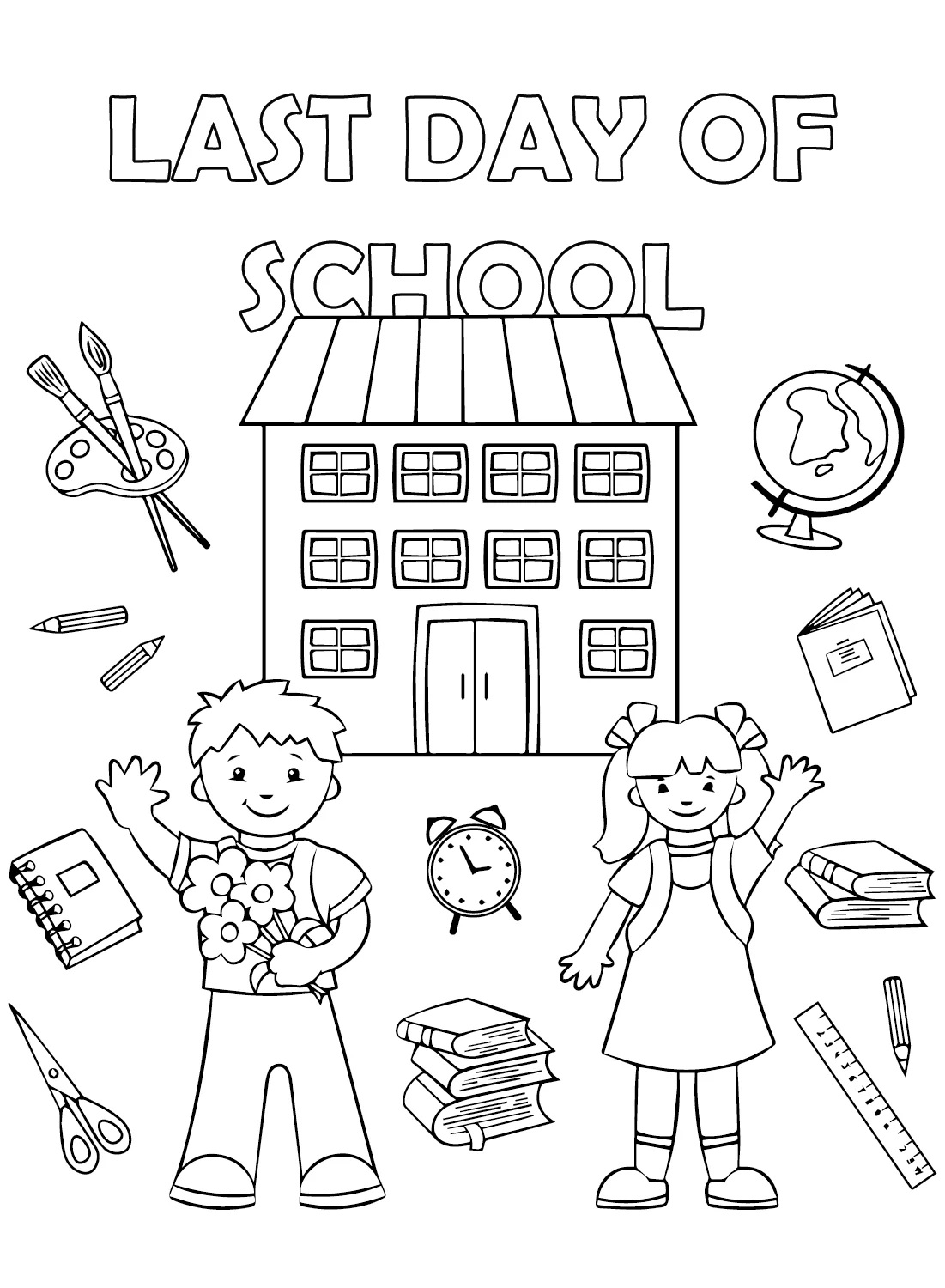 Last Day of School Printable coloring page Download, Print or Color