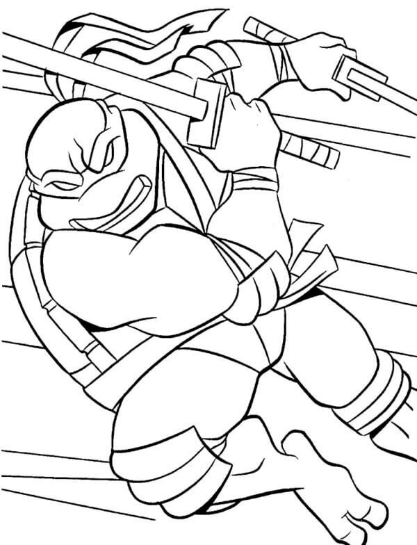 Leonardo Rushes Into Battle coloring page