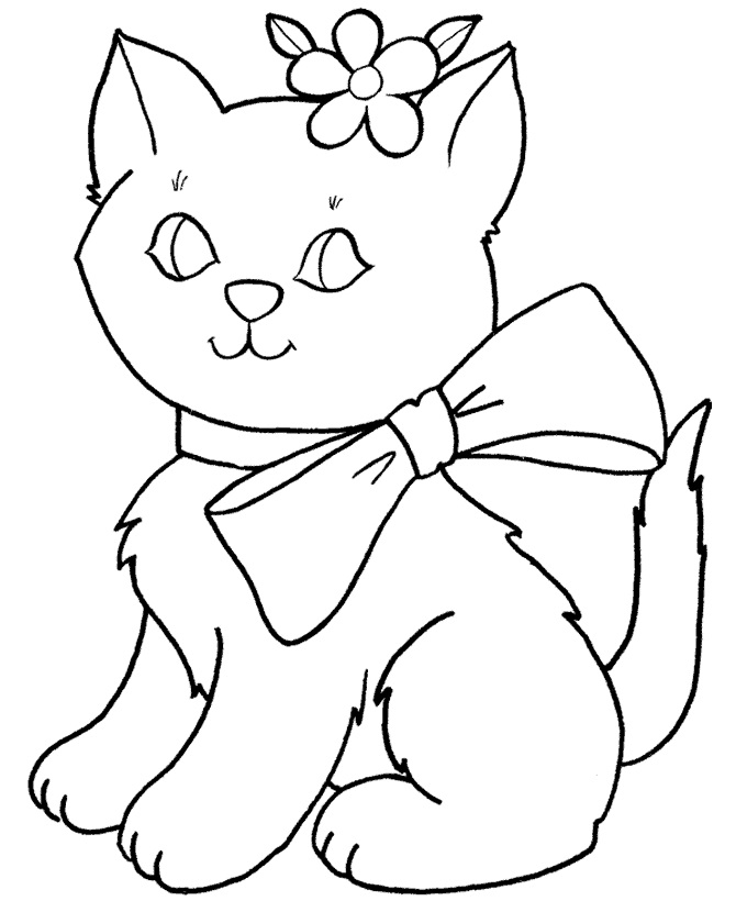 Lovely Cat Preschool coloring page