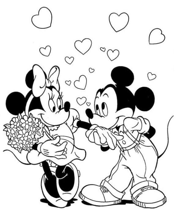 Mickey Mouse and Minnie Mouse in Love