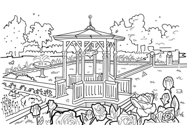 Nice Park For Walking coloring page