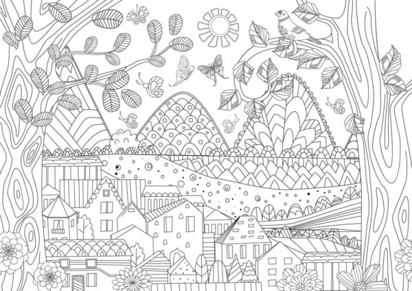 Over The Rooftops coloring page