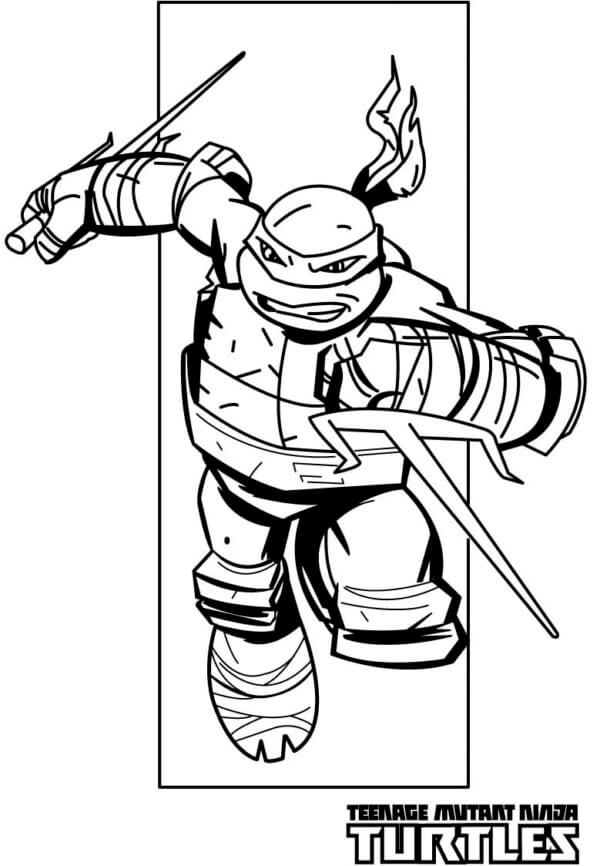 Raphael Furiously Rushes Into Battle coloring page