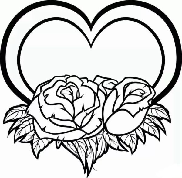 Roses Adorn The Heart of Love coloring page - Download, Print or Color ...