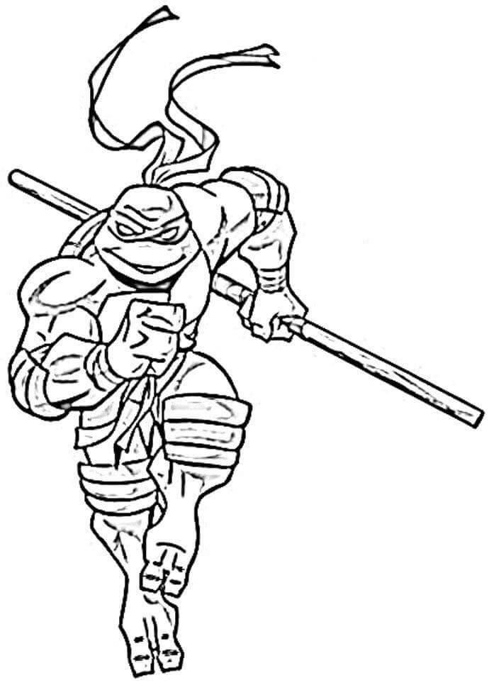 Running Donatello coloring page - Download, Print or Color Online for Free