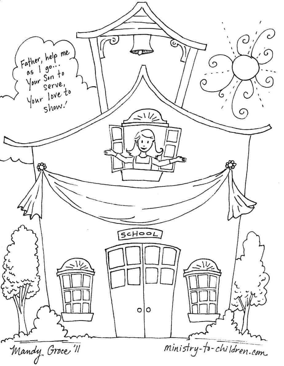 School 4 coloring page