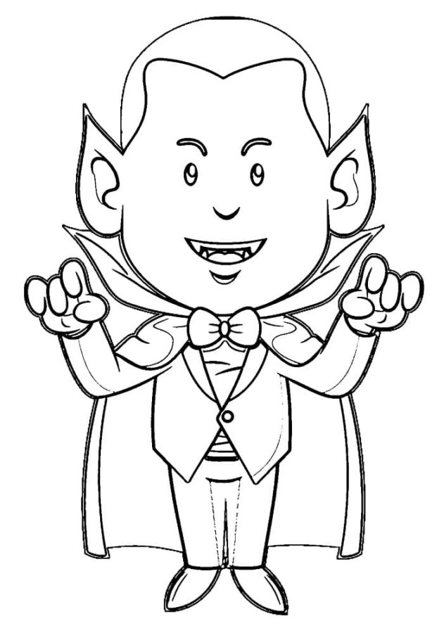 Simple Drawing Vampire coloring page