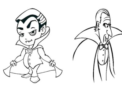 Small And Adult Vampires coloring page