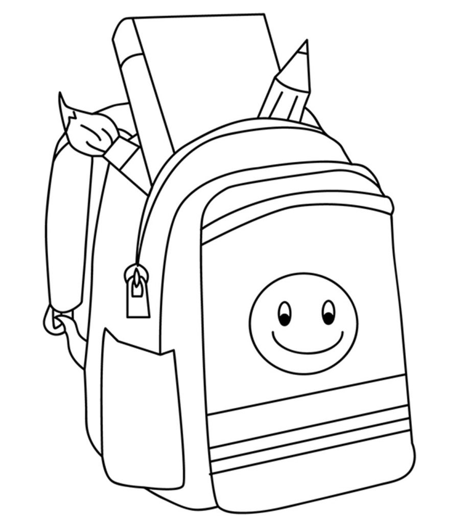 Smiling Backpack in School