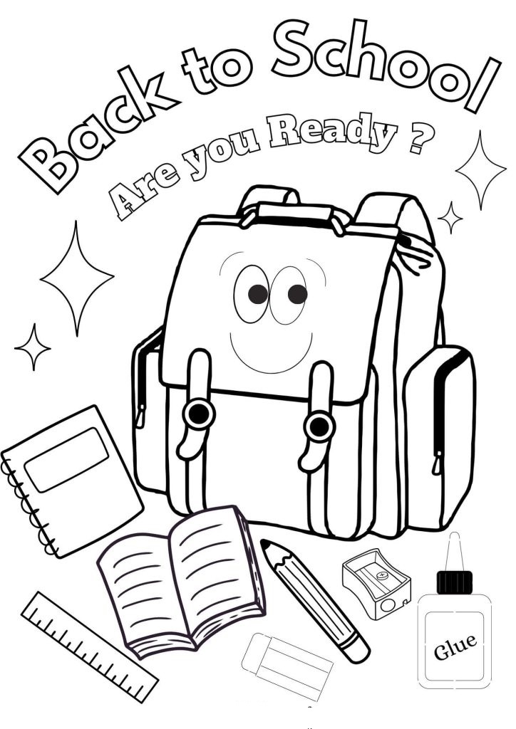 Smiling Bag in School coloring page