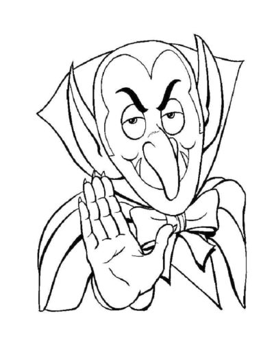 Smiling Vampire Face coloring page