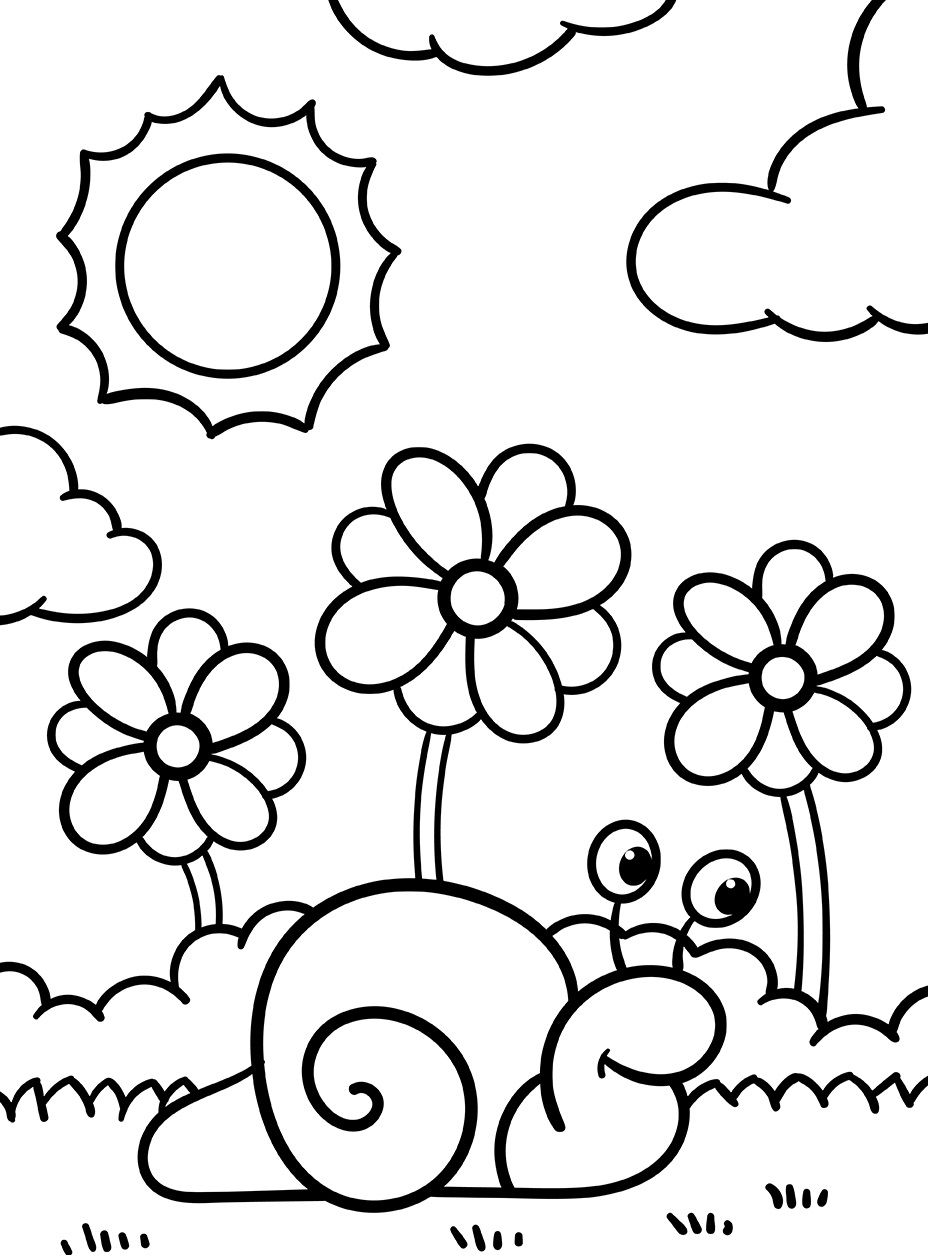 Snail Preschool coloring page