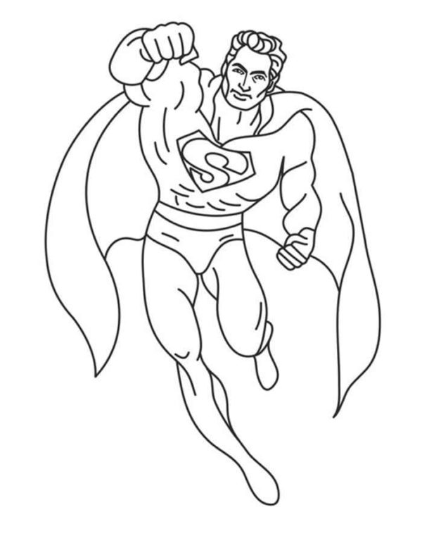 Superman is Ready to Save People Every Second coloring page