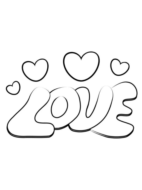 The letters Love of the main feeling on Earth coloring page - Download ...