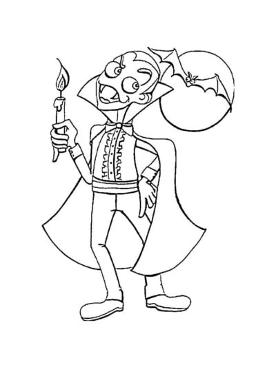 Unusual Vampire Perked up on a Full Moon coloring page