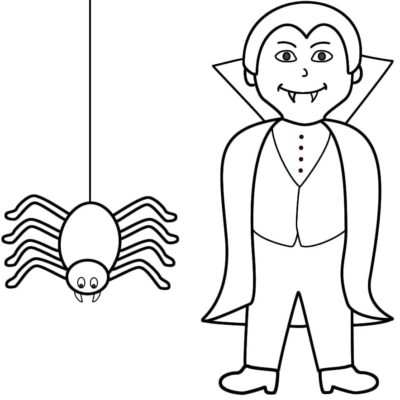 Vampire With Spider coloring page