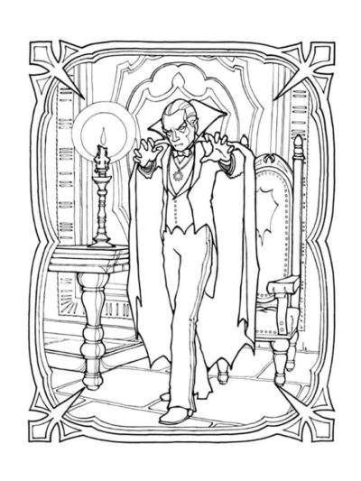 Vampire in Mirror coloring page