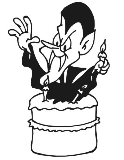 Vampire on Cake coloring page