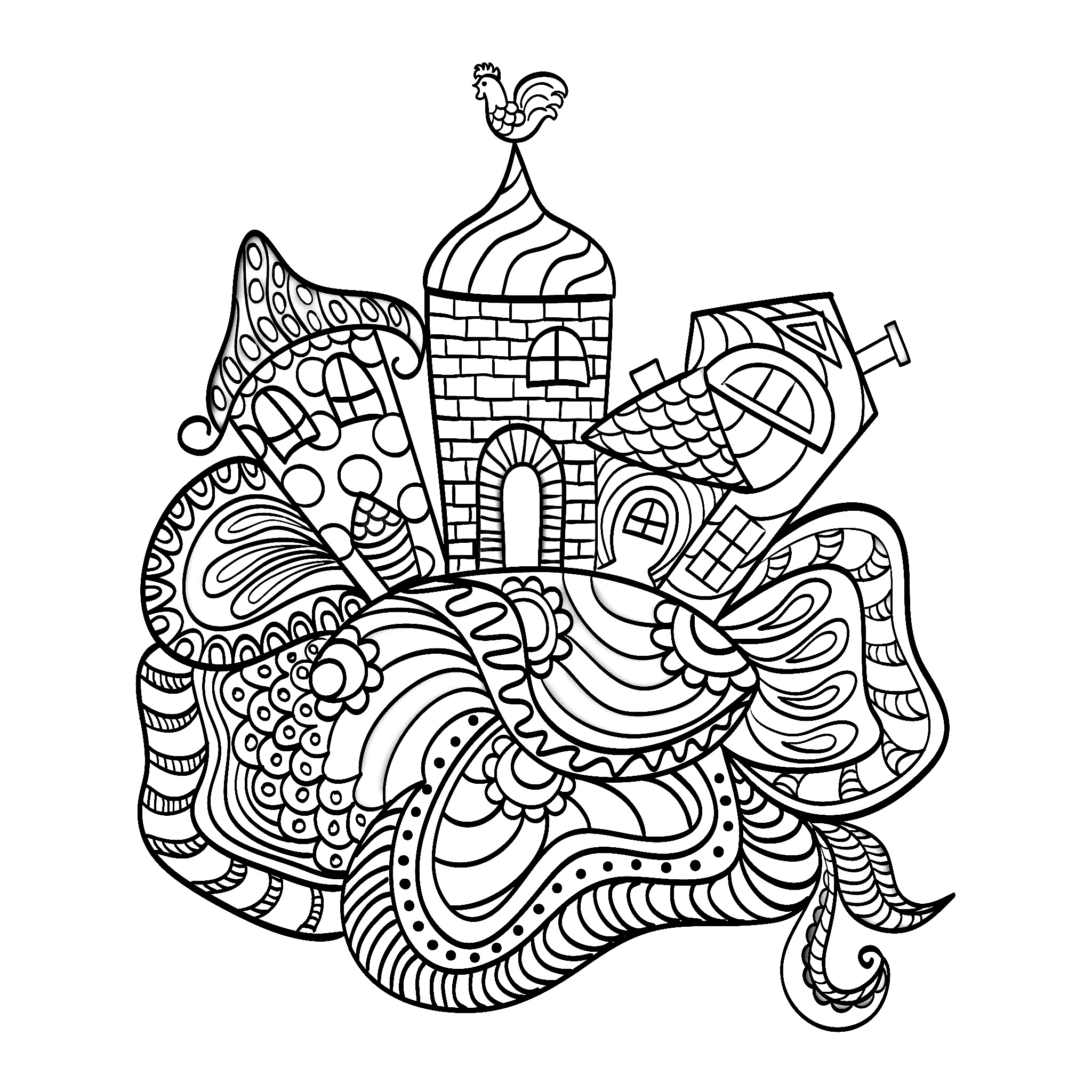 Village coloring pages